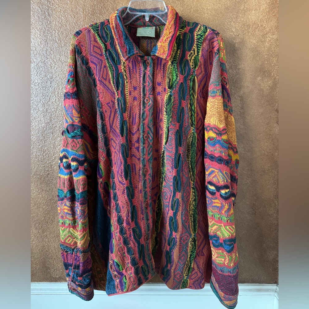 Vintage COOGI Button Down Shirt Style Sweater Cardigan (Shacket) X-Large